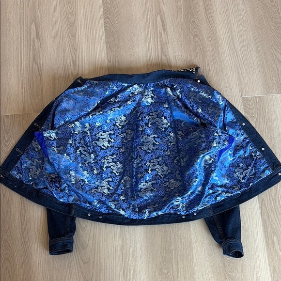 CUSTOM MADE Chaps Jean Jacket Harley-Davidson Rhinestone Studded Jacket - Picture 11 of 12